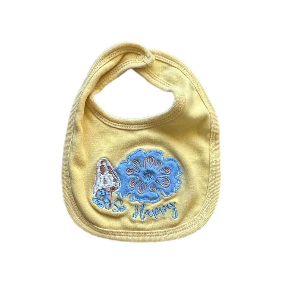 Bibs Set Kids 0-3M Multicolor Excellent Floral Lace Mushroom‎ 4Pc